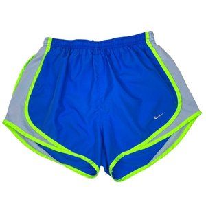 Nike Dri-Fit Running Shorts Blue with Neon Green Women's Size Small